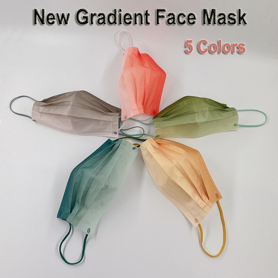 Adult Disposable Masks 10-100pcs Matte Gradient Color Printing Mask Adult Protective Mouth Mask Colorful Twisted Gay Mask