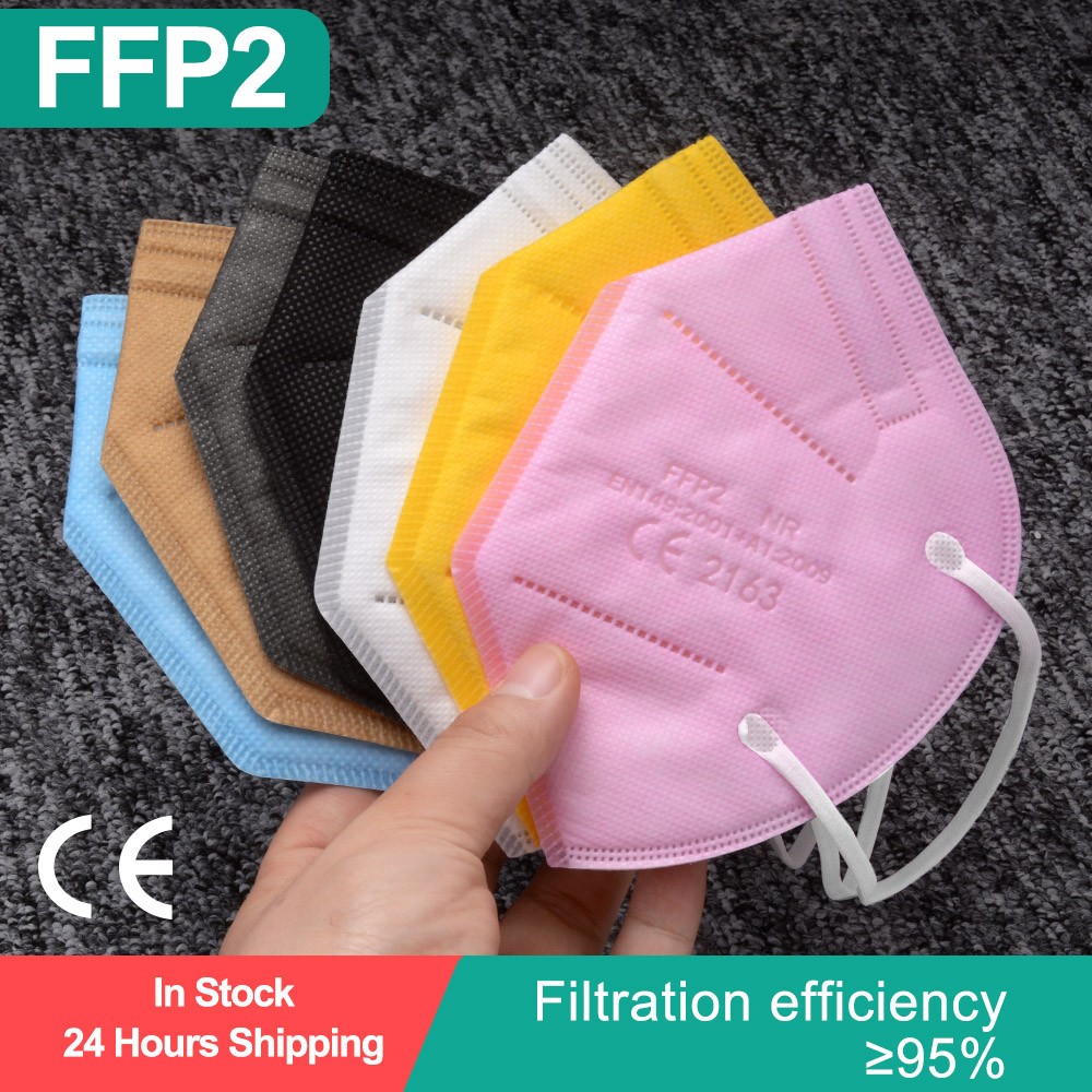 20-100 قطعة ffp2fan ce mascarillas ffp2reuse zable الألوان واقية الفم قناع kn95 masque ffpp2 mascarillas kn95 شهادة