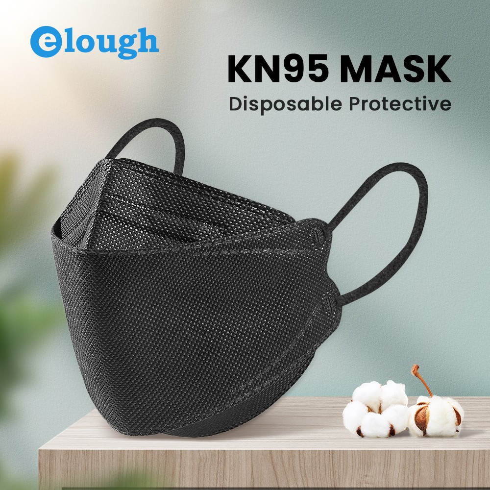 Elough Black KN95 Fish Mask 10-100pcs FFP2 Mascarillas faciales mascarilla fpp2 homology ada 4 layers reusable masque