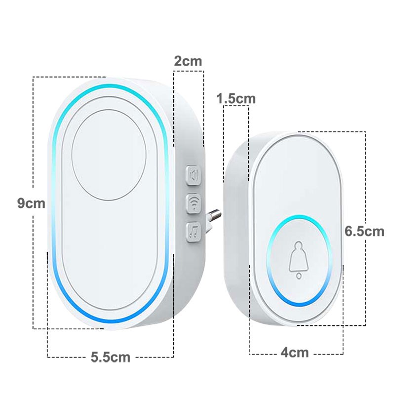 Wireless Doorbell Tuya App Intelligent Home Welcome Doorbell Waterproof Button LED Light 433MHz Security Alarm Smart Door Bell