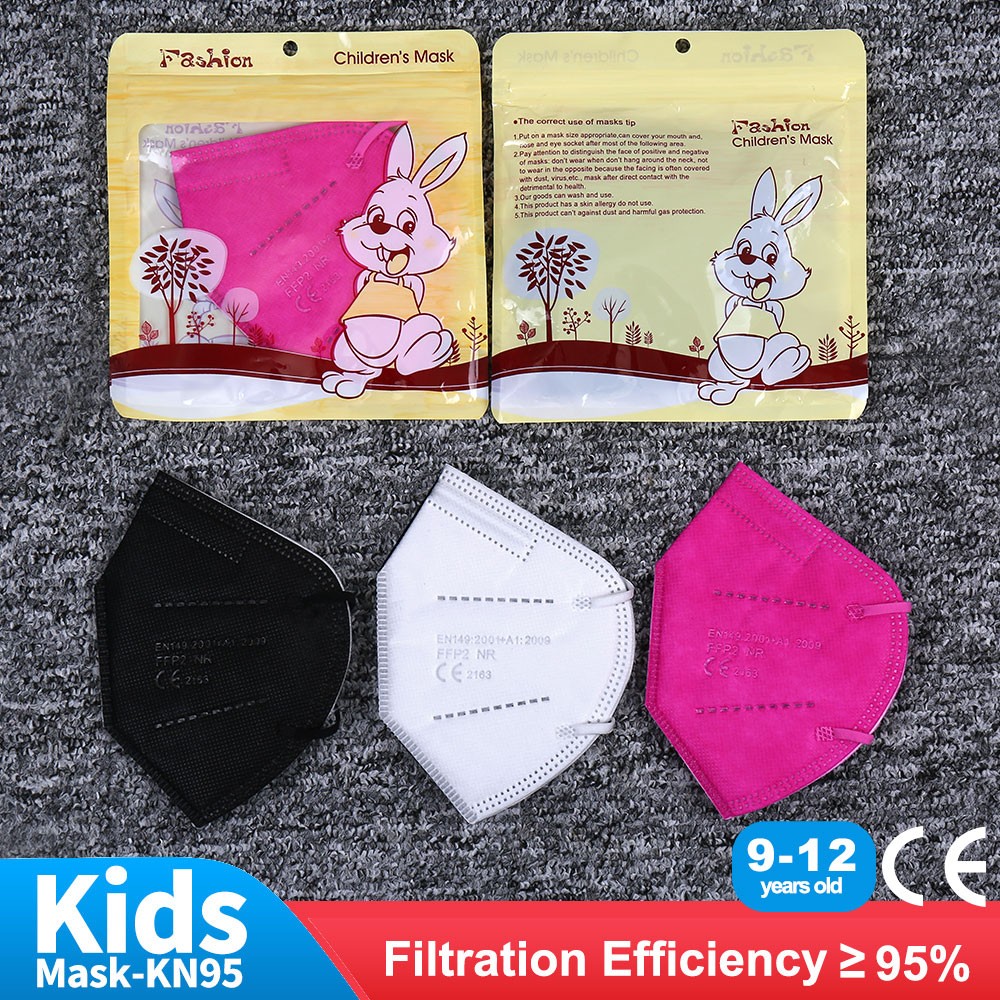 Children FFP2 Masks KN95 Mascarillas FPP2 Ninos ffp2neckids Masque Enfant 5 Layers Protective Face Mask Fit 9-12 Years