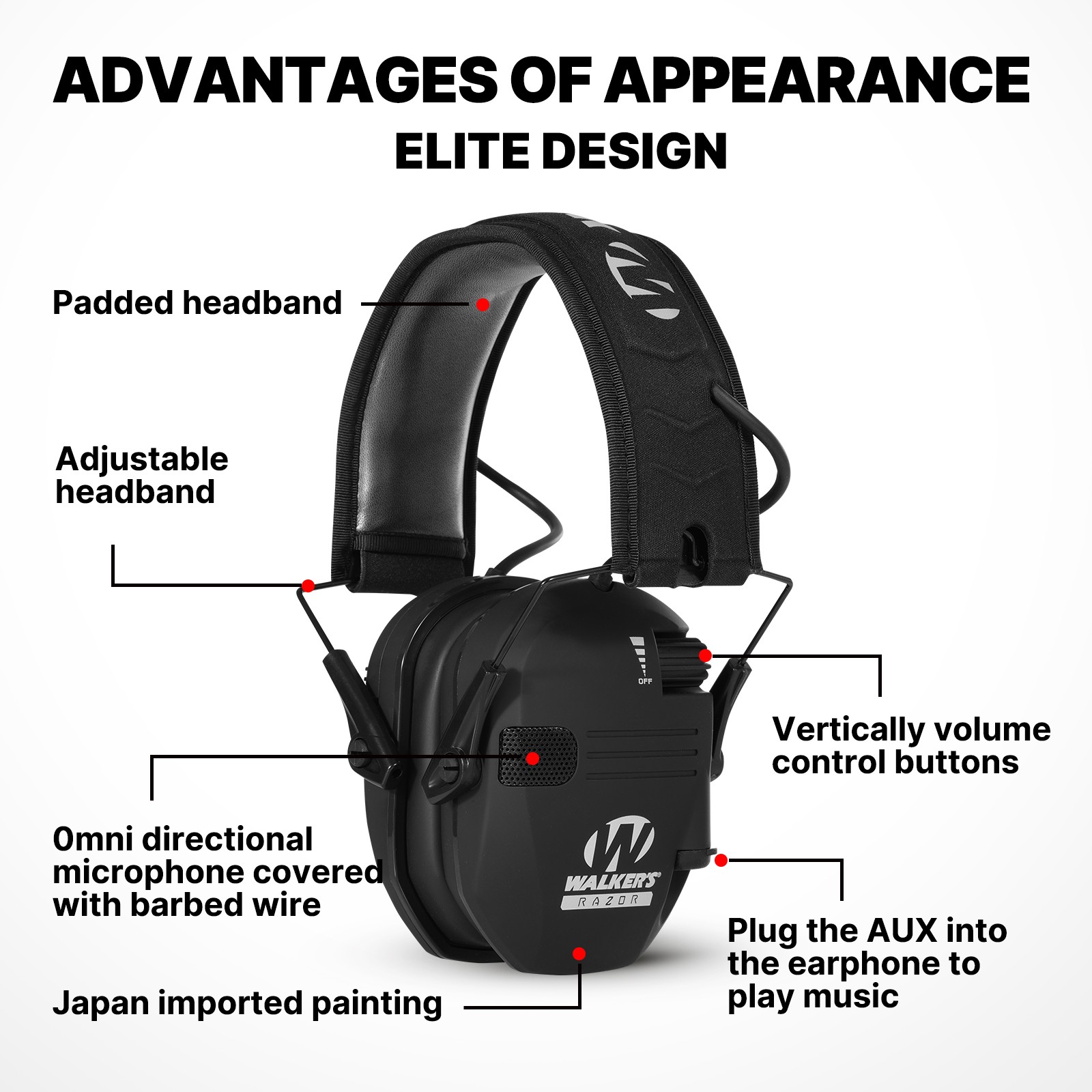 Tactical Headset Hearing Protection Earplugs 23dB Muffs Earmuffs Military Shooting Ear Protectors Hunting Noise Reduction Soundproof