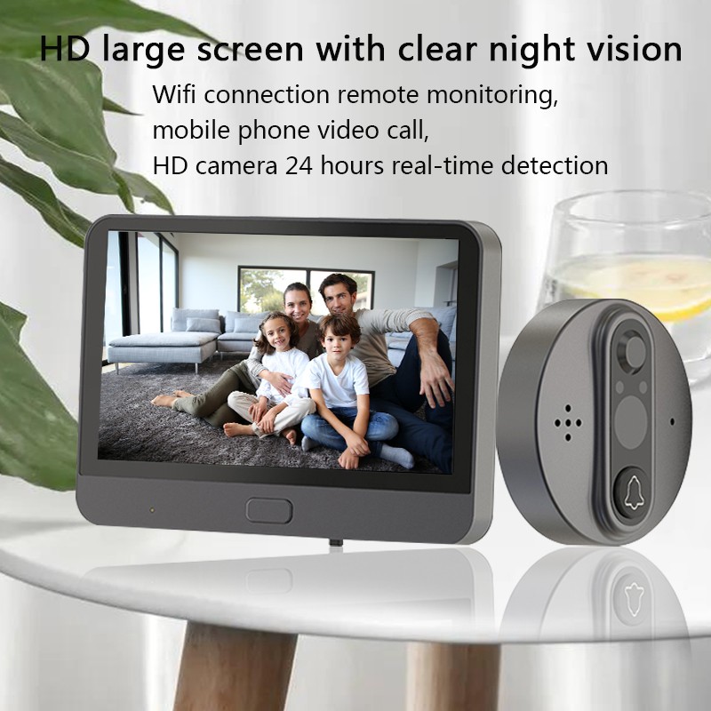 Wifi Video Door Peephole Camera Doorbell Viewer With LCD Monitor Night Vision Tuya APP Remote Control Apartment Home Security