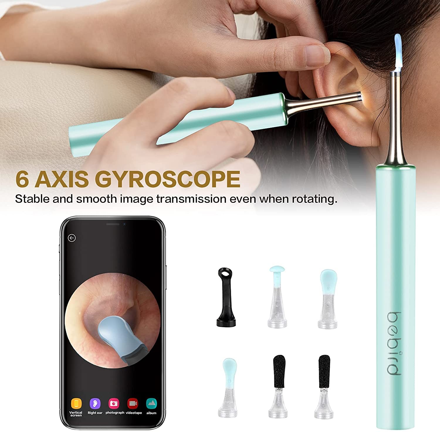 Bebird T15 Optical Ear Cleaner Endoscope Camera 2in1 Acne Wax Removal Cleaning Interaural Tool IP67 Waterproof Otoscope Mini Camera