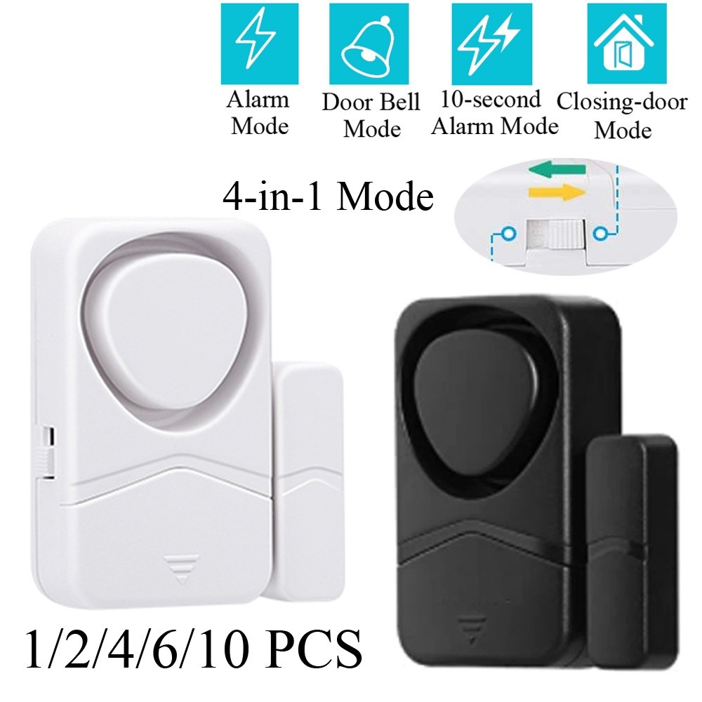 WSDCAM Wireless Window Door Burglar Sensor Alarm 4 Ways Open Door Detector Freezers Close Reminder Security Protection Alarm