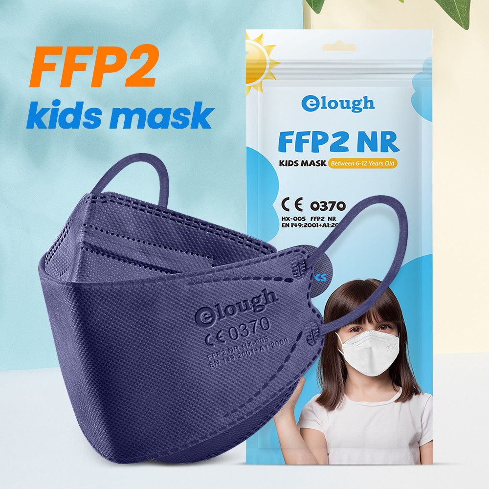 أقنعة Elough KN95 Mascarillas Niños FFP 2 6 A 12 Años الأسماك المعتمدة للأطفال FPP2 أقنعة FP2 Mascarilla FFP2 Infantil ffp2fan للأطفال