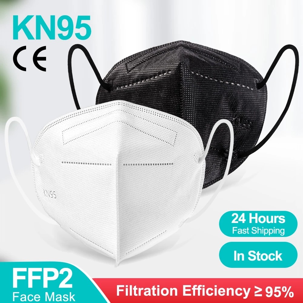 5-200pcs KN95 Mascarillas FFP2 Reutilizable 5 Layers Protective Filter 95% PM2.5 Approved Sanitary ffp2mask ce FFP2 Negras fpp2