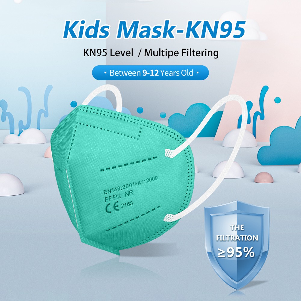 قناع وجه للأطفال KN95 Mascarillas FFP2 niños مناسب للأطفال من سن 9 إلى 12 عامًا للأولاد والبنات قناع للوجه قابل لإعادة الاستخدام قناع تدليك FPP2 niños للأطفال FFP2