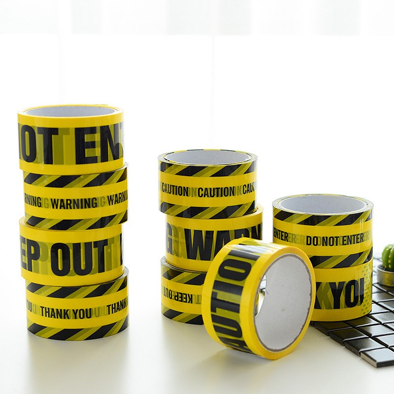 Warning Tape Thank You Keep Caution Black Lettering On Yellow Background Knit Factory, School, Office And Other Public Plac