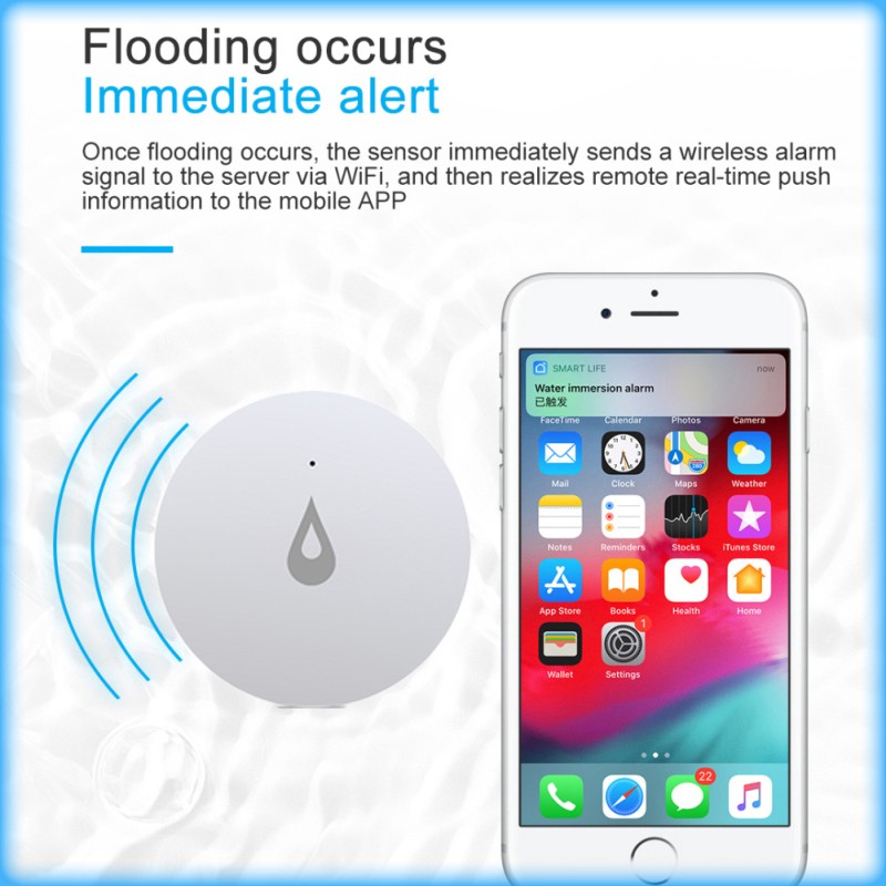 Aubess Tuya Zigbee Water Leakage Sensor Alarm System Smart Water Level Detector Home Security Protection Against Water Leakage