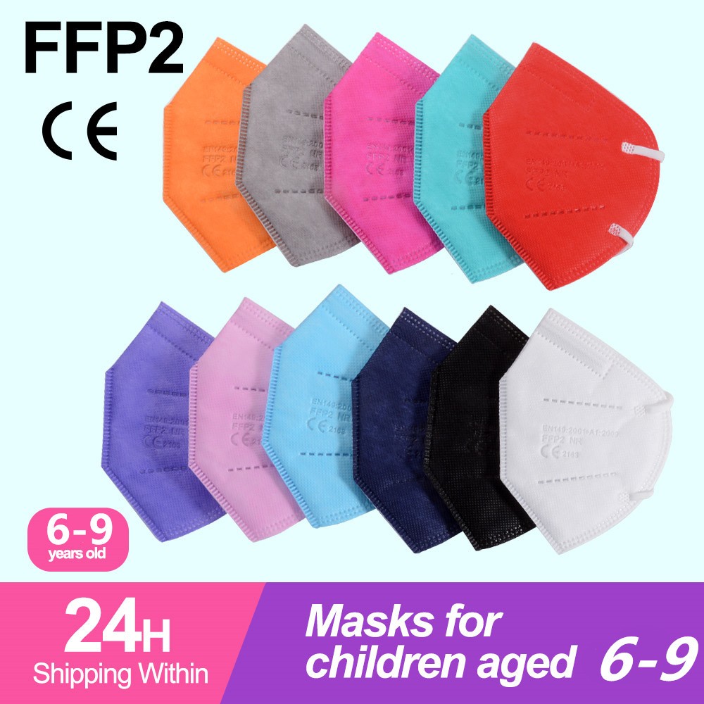 10/20/50 قطعة ffp2mask niños 6-9old قناع للأطفال kn95 mascarillas niños ce قابل للغسل الاطفال ffp2reutilizable fpp2 infantil أقنعة