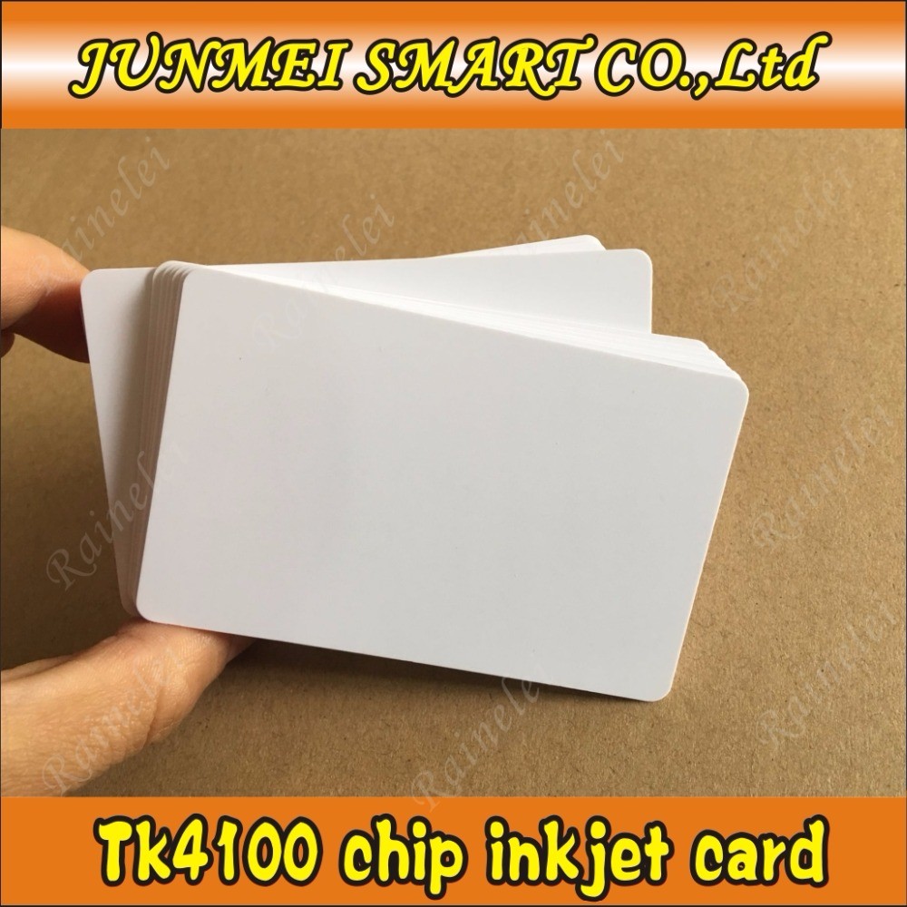 Free shopping 100pcs rfid 125Khz EM4100 /tk4100Chip blank ID card inkjet printable by Epson/Canon printer with card tray