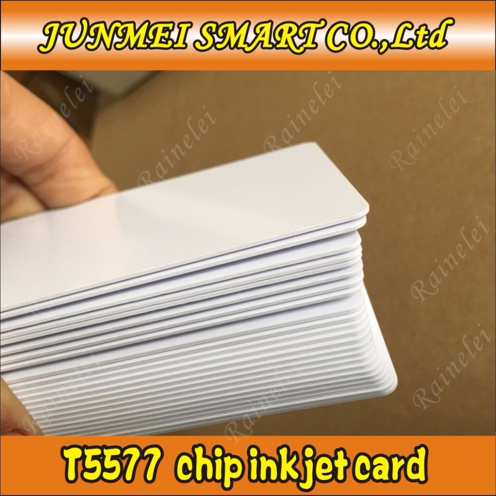 100pcs inkjet t5577 blank rewritable printable 125khz t5577 rfid card