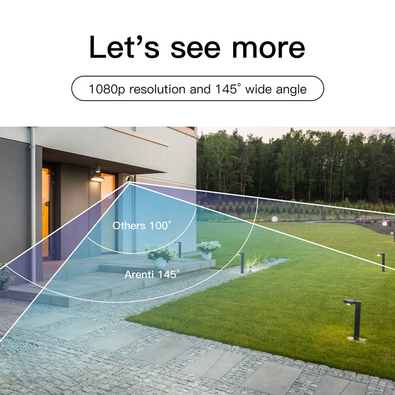 كاميرا مراقبة خارجية من arente لاسلكية 2.4G مزودة بخاصية WiFi والذكاء الاصطناعي والكشف عن الحركة وخاصية IP65 مقاومة للمياه كاميرا ويب لحماية المنزل الذكي من الأمان
