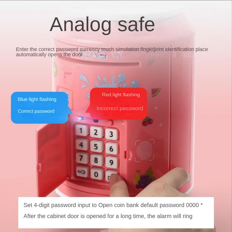 Net red Vibrato piggy bank children fingerprint password can be stored and pull anti-fall locks