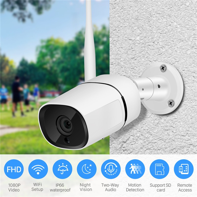 QZT Tuya IP Camera POE Outdoor Waterproof Bullet Video Surveillance Camera Night Vision Home Security CCTV IP Camera WiFi 1080P