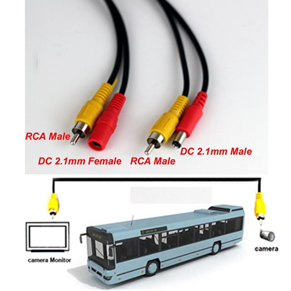 NEWCE 5M/10M/20M RCA Video AV DC Power Cable for TV CCTV Car Truck Rear View Camera Kit