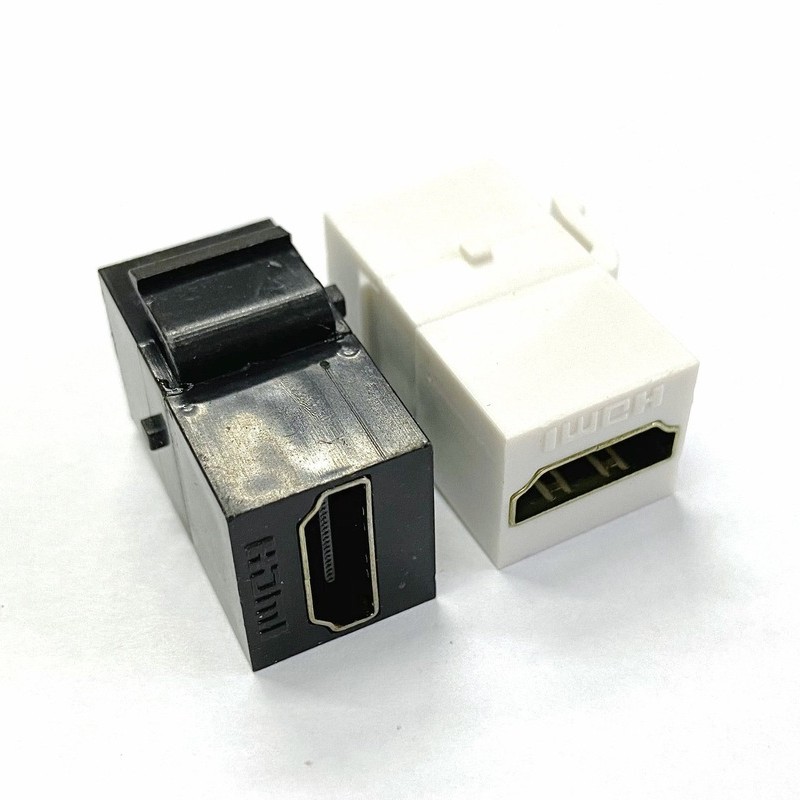 Straight HDMI Compatible 1.4 Snap-in Female to Female F/F Keystone Jack Coupler Adapter for Wall Panel White