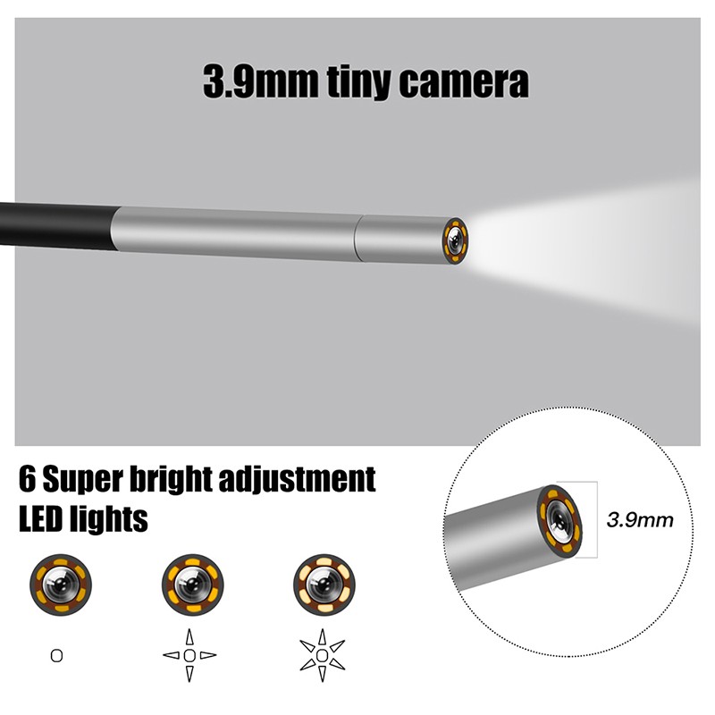 المنظار الصناعي 3.9 مللي متر/8 مللي متر Borescope التفتيش كاميرا 4.3 ''شاشة 1080P HD ثعبان كاميرا مع 6 أضواء LED 2600amh بطارية