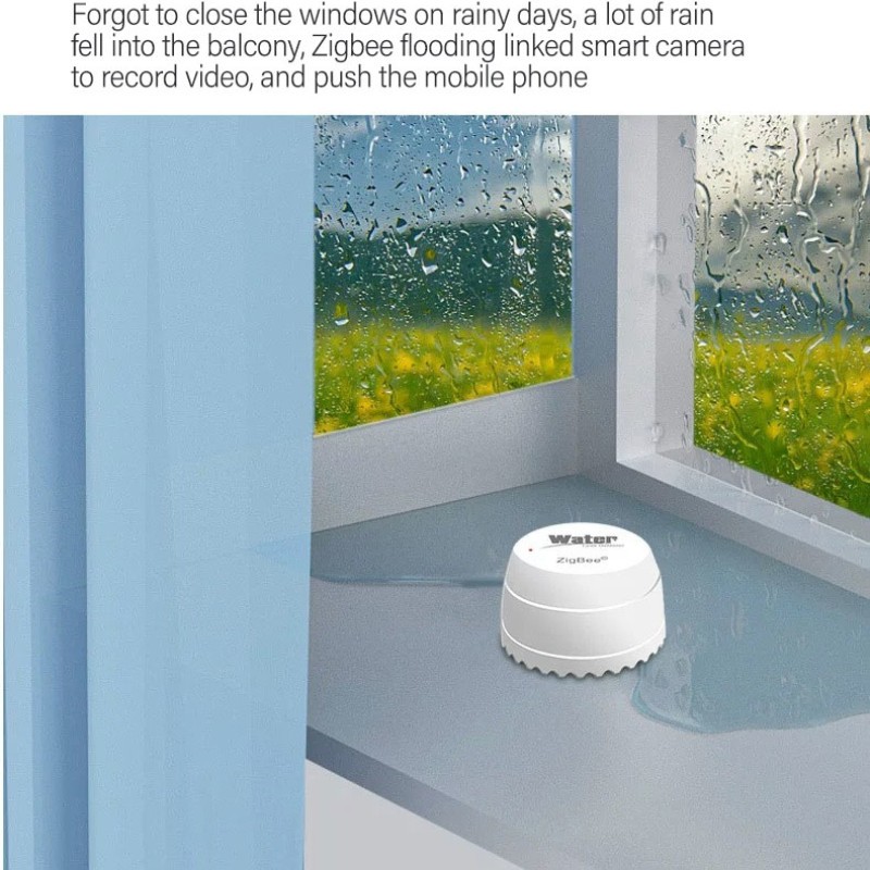 Tuya Zigbee Water Leak Detector Flood Sensor Warning Function Smart Life APP Remote Reminder Leak Detector Alarm