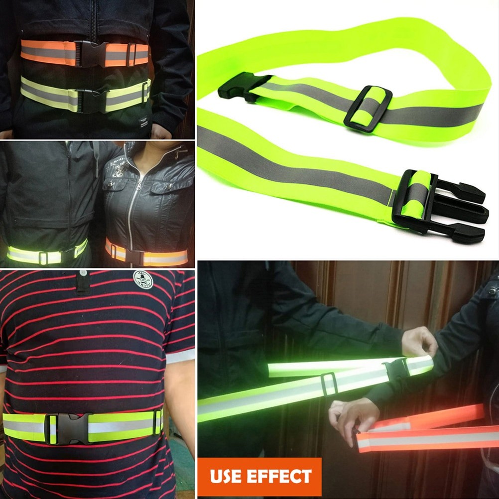 Safety Reflective Belt Elastic Band Waist Protection Reflective Night Running Safety Belt For Running Cycling Walking