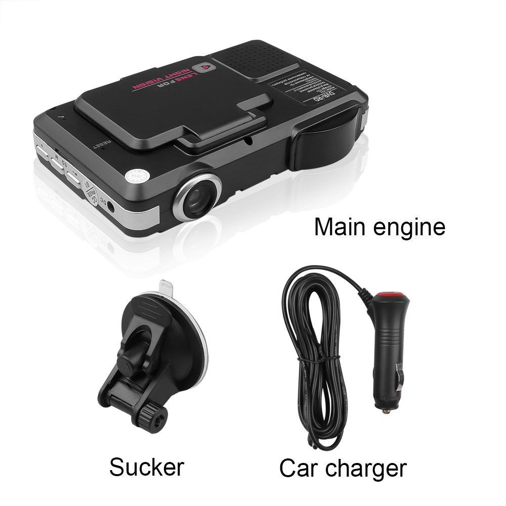 9V~24V DVR Video Recorder 2 in 1 Driving Camera Car Radar Detector Stream Detection 12 Languages ​​Car Dashboard Detector