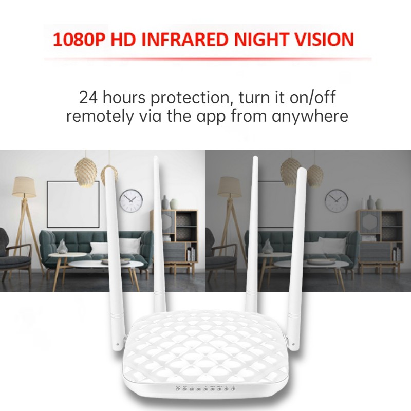 1080P HD Mini Camera Wifi Router Camera Audio Video DVR Multifunction Night Vision Router Cam for Home Security Nanny Cam