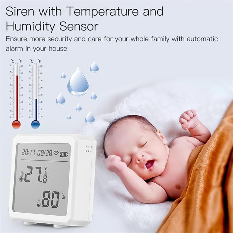 Tuya Zigbee Temperature Humidity Sensor Indoor Thermometer Smart Lifetime Detector Support Alexa Google Home