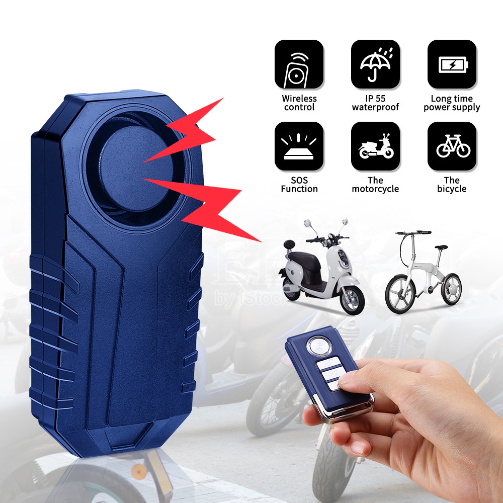 Elecpow Bicycle Alarm Remote Control Waterproof Electric Bicycle Burglar Alarm With Loud Horn 113dB Vibration Sensor Motorcycle