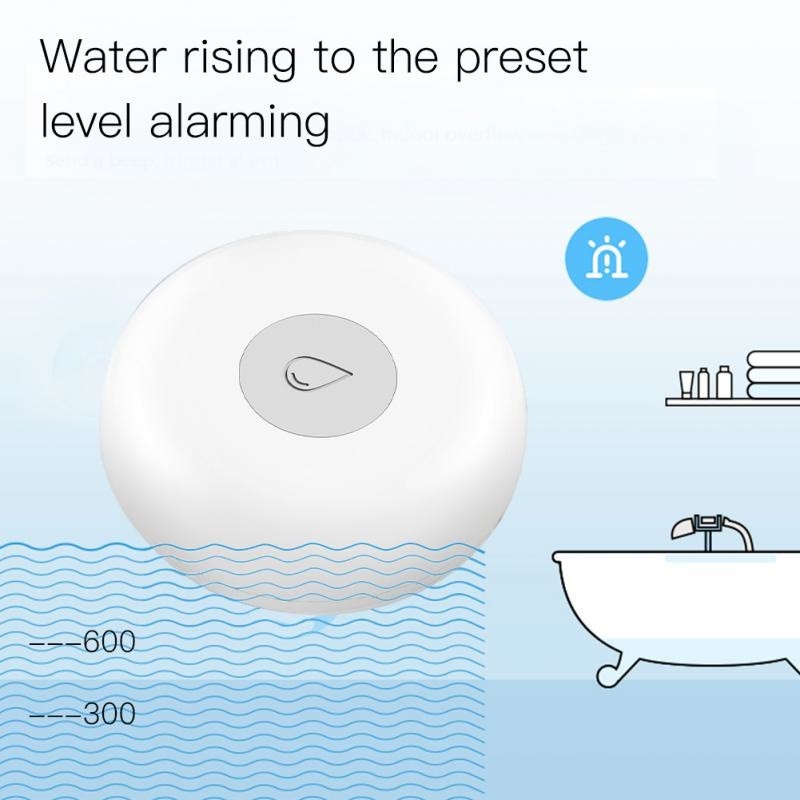 Smart Water Leak Detector Flood Sensor Flooding Alert Security Alarm System App Remote Control Long Battery Life