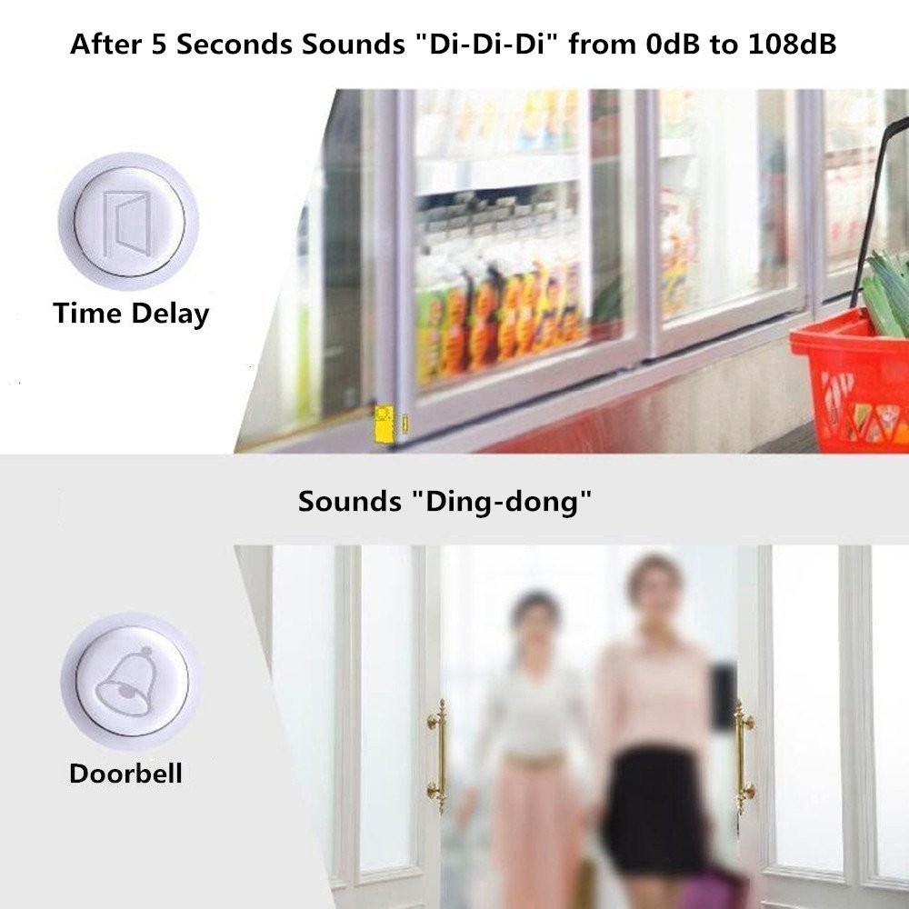 Awapow Refrigerator Wireless Alarm Door and Window Delay Induction Security Alarm Anti-theft System Set Smart Home Magnetic Door