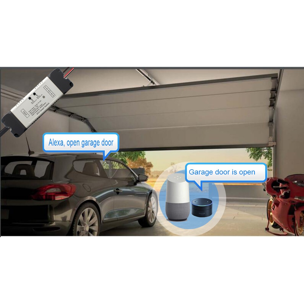 EWelink Smart Garage Door Opener WiFi Remote Control Switch 2CH APP Controller Work with Alexa Echo Google Home RF 433MHz Newest