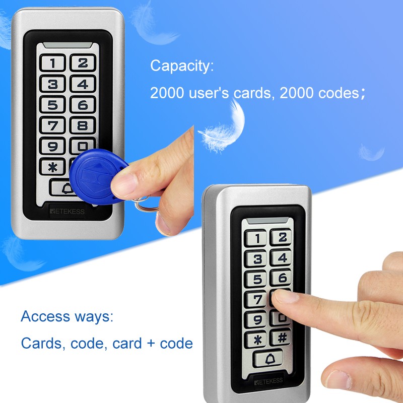 RETEKESS T-AC03 RFID Door Access Control System IP68 Waterproof Standalone Magnetic Card Keypad With 2000 Users