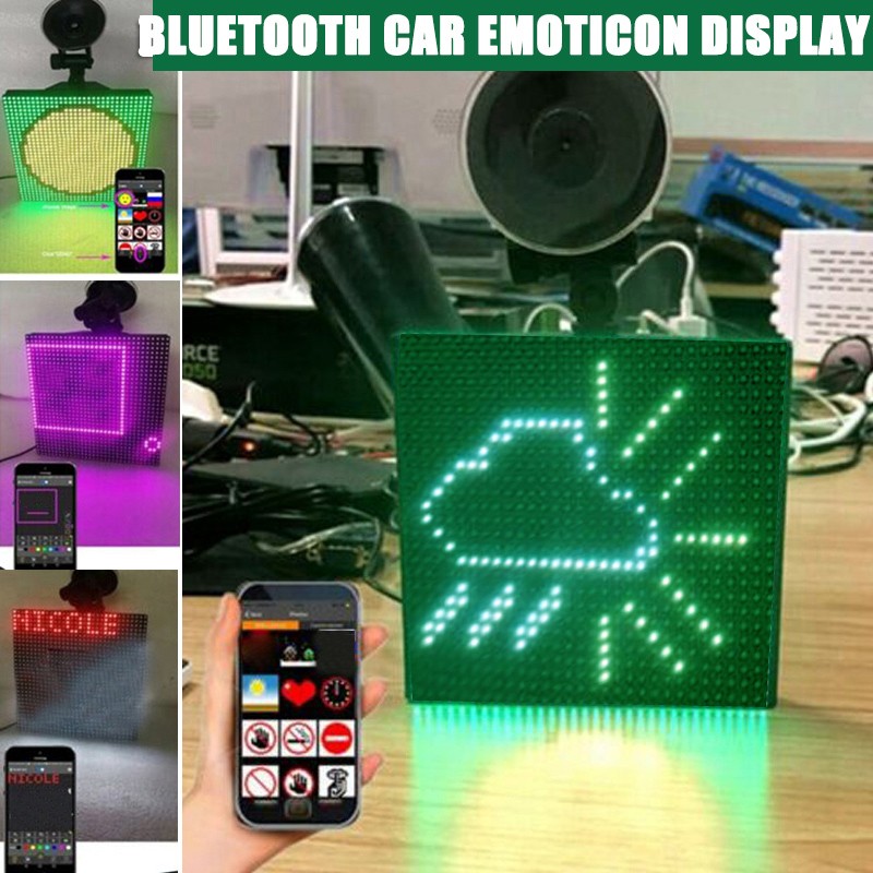 LED Photo Display Controlled Custom Emoji Car LED Display Screen Photo Lights Accent Small Spotlight PUO88