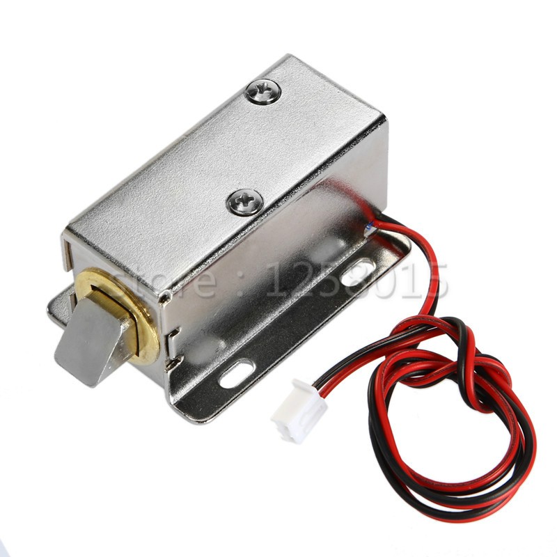 12V 0.8A Electronic Small Cabinet Lock Long Time Power Inclined Spring Bolt Solenoid Drawer Latch