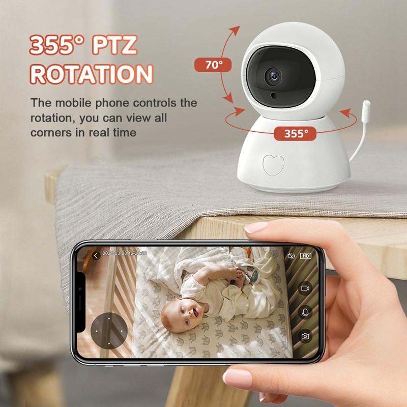 New PTZ Camera Baby Monitor WiFi IP Camera Indoor Night Vision Motion Detection Sound Detection Smart Home Security Cameras