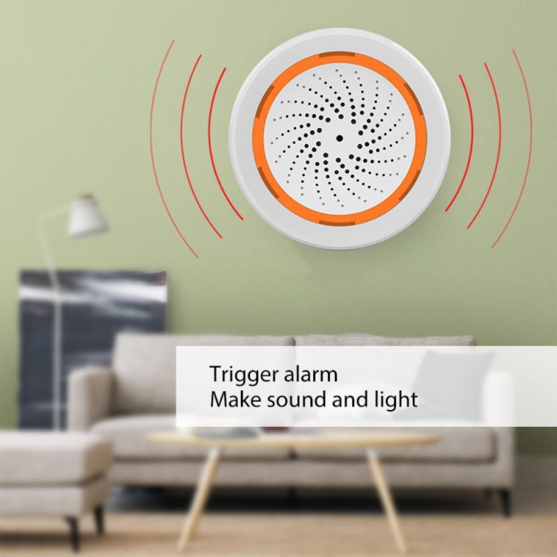 Tuya Zigbee Smart Siren Alarm Light Sound Sensor 3 in 1 90dB Home Security Sirene Works Tuya SmartLife APP Hub Zigbee Gateway