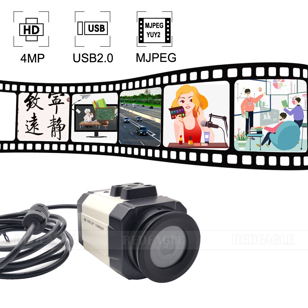 REDEAGLE 4 Megapixel 30fps High Speed ​​USB Webcam Microphone UVC Conference Video Computer Camera 4MP Wide Angle 3.6mm Lens