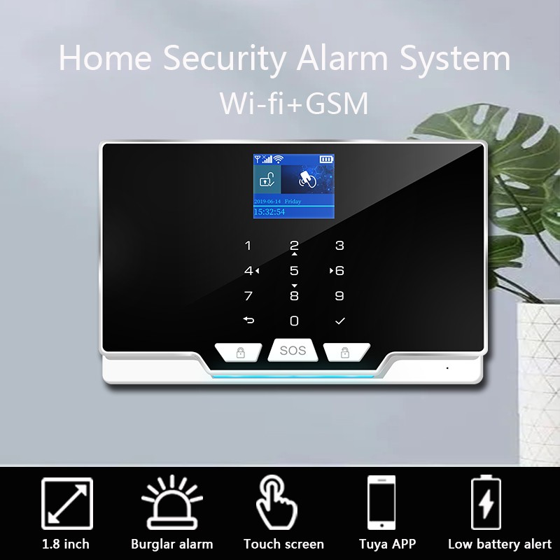 2022 Home Security System Wireless Infrared Alarm WIFI GSM Tuya APP 433MHz Smart Alarm 1.8 Inch TFT Color Display Remote