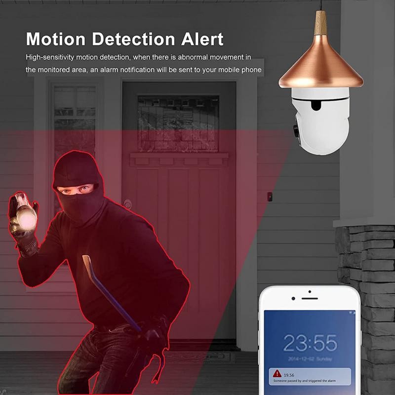 1080P E27 Bulb Wifi Camera Night Vision Full Color Automatic Human Tracking 4x Digital Zoom Video Indoor Security Screen