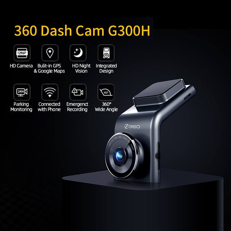 2022 360 G300H Dash Camera FHD Smart Car DVR Surveillance Camera Out GPS Google Maps Night Vision Parking Monitor Security