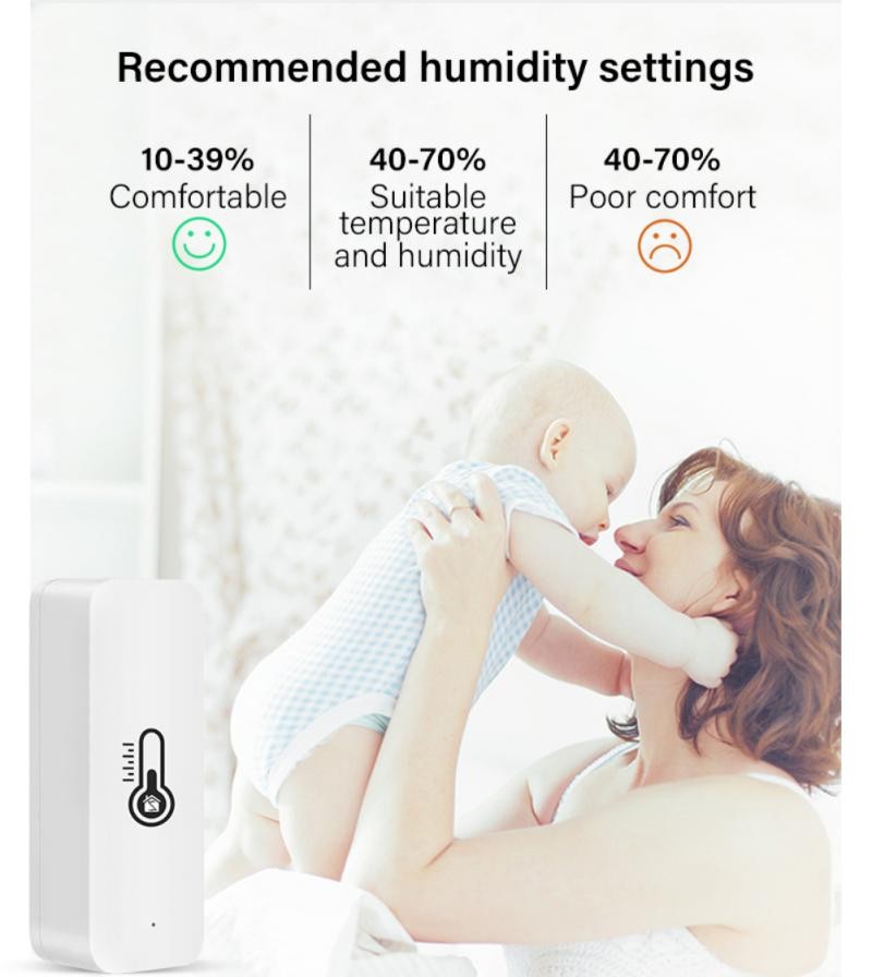 Tuya ZigBee Temperature Sensor Hygrometer Indoor Thermometer Works with Alexa Google Smart Life Home