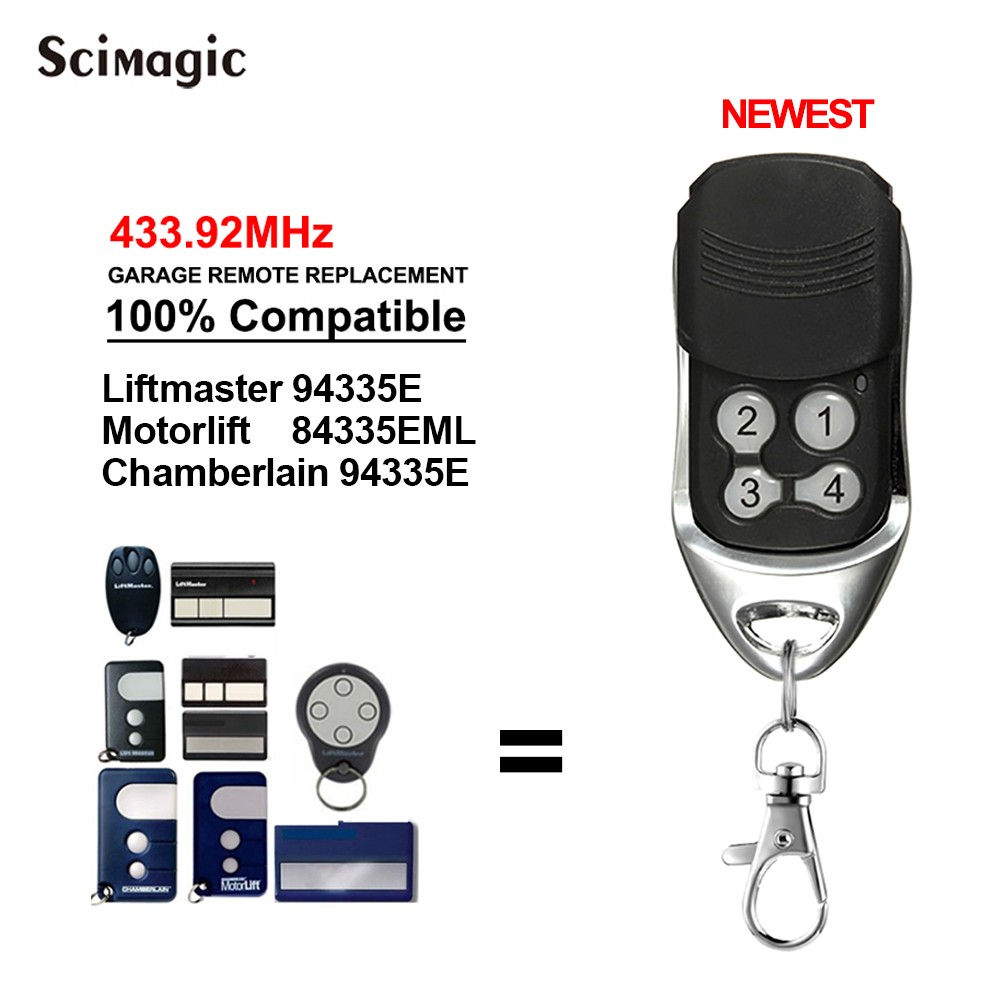 Replacement door remote control, garage door remote control, 433.92MHz