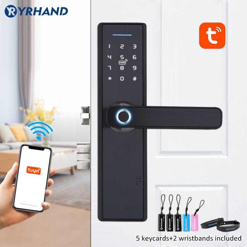 2022 Tuya Eight Language Fingerprint Lock, Security Smart Smart Lock With WiFi APP Password Unlock, Electronic Door Lock