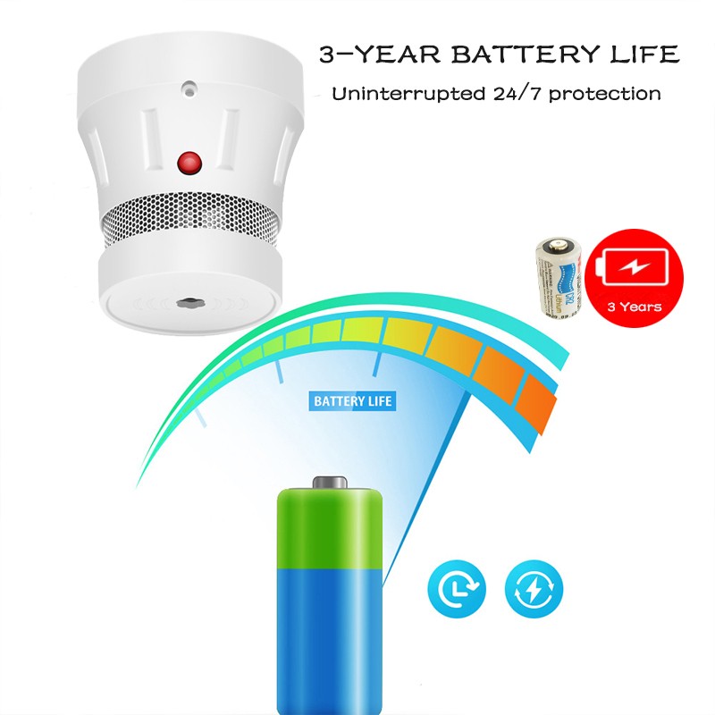 Portable Fire Safety Smoke Detector for Home Hotel Independent School Fire Fighting Sensor Security Alarm Equipment Zigbee WiFi Smart