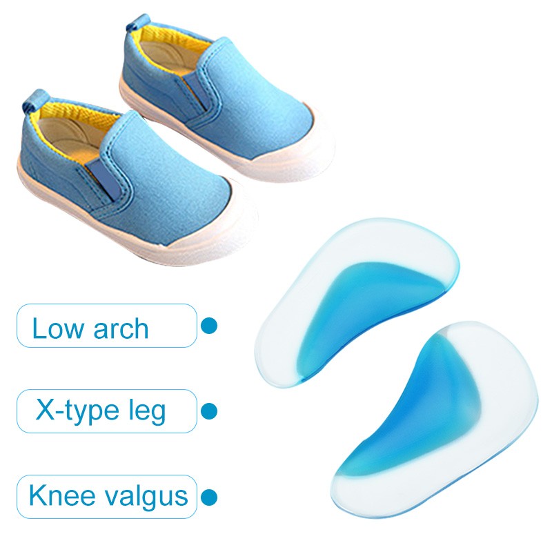 Sunvo - Kids Orthotic Insoles, Silicone Gel, Flat Foot Corrector, Arch Support, Shoe Pads