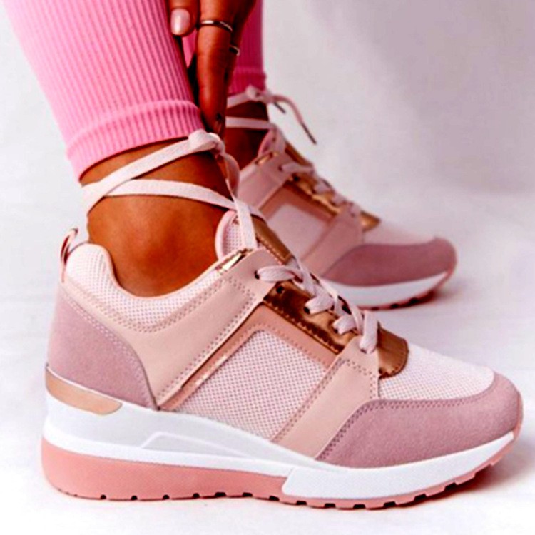 Brand New Design Women Casual Shoes Height Increasing Sports Wedge Shoes Comfortable Air Cushion Sneakers Zapatos De Mujer