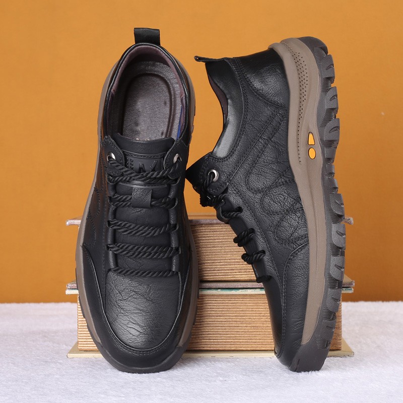 Men's shoes spring autumn and winter new hiking shoes casual sneakers leather shoes men's cotton shoes single shoes39-44