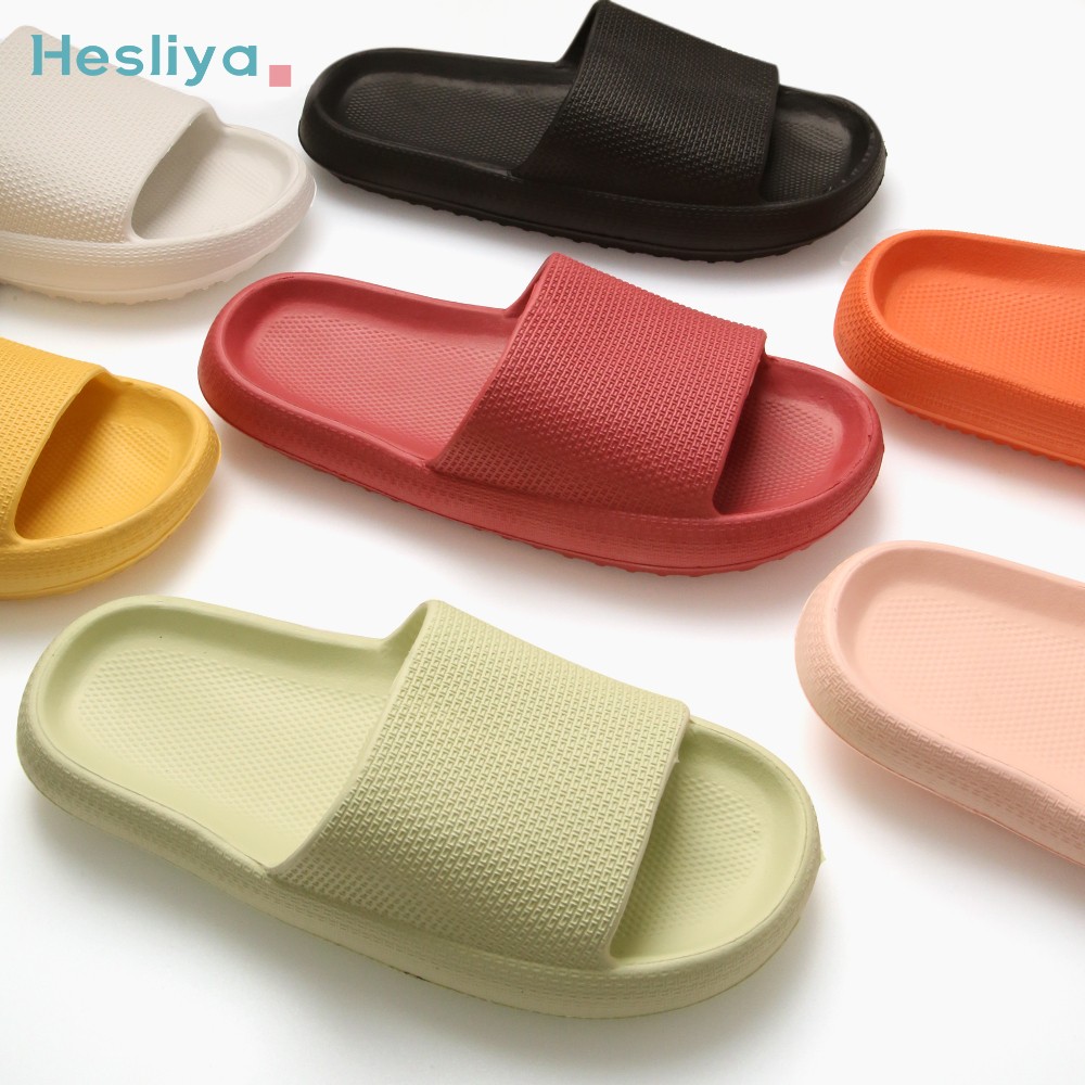 Thick Platform Slippers Cloud Slippers Non-slip EVA Soft Waterproof Women Sandals Silent Damping Bathroom Indoor Shoes For Women