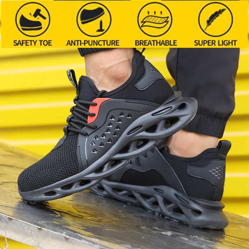 Breathable wear safety shoes to help men in casual safety shoes anti-smashing stab safety shoes for training